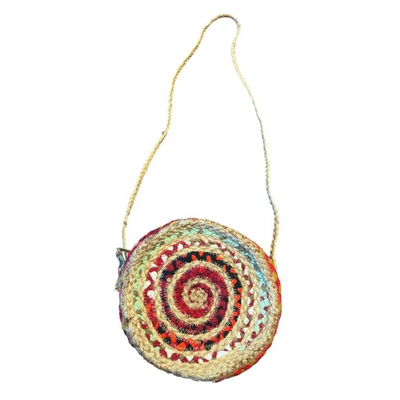 Shiraleah Chicago Mirabel Jute Woven Round Crossbody Purse Boho Bag - Picture 1 of 6